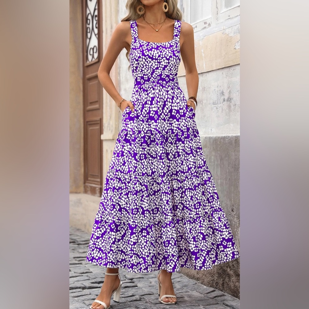 Prettygarden Purple Floral Maxi Dress